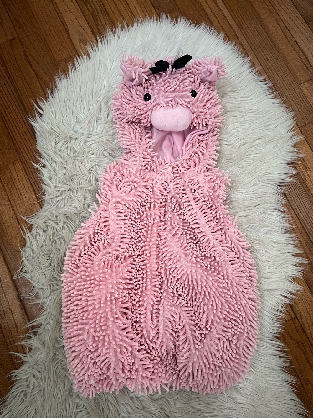 {Going Wild} Piglet with Bow Chenille Pig Costume - Size 24 Months